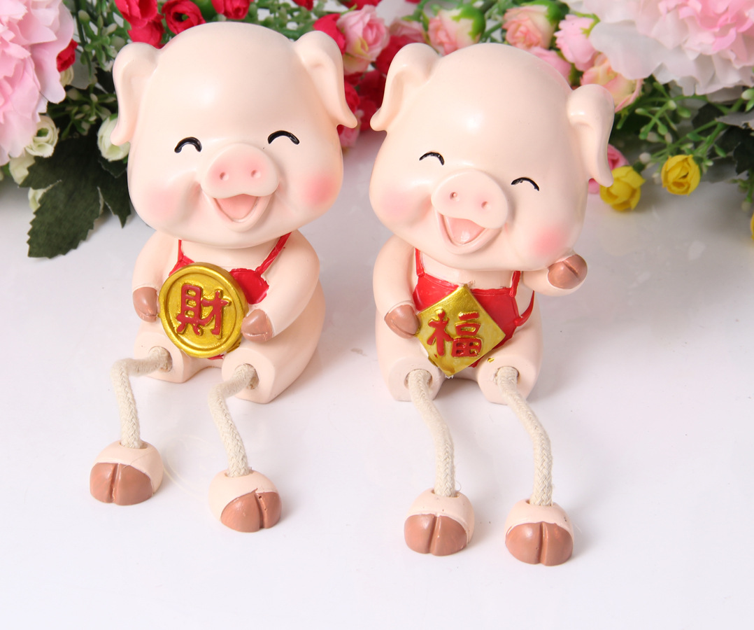 新款家居裝飾新風尚 解析吊腳福財豬樹脂擺件與存錢罐的批發商機
